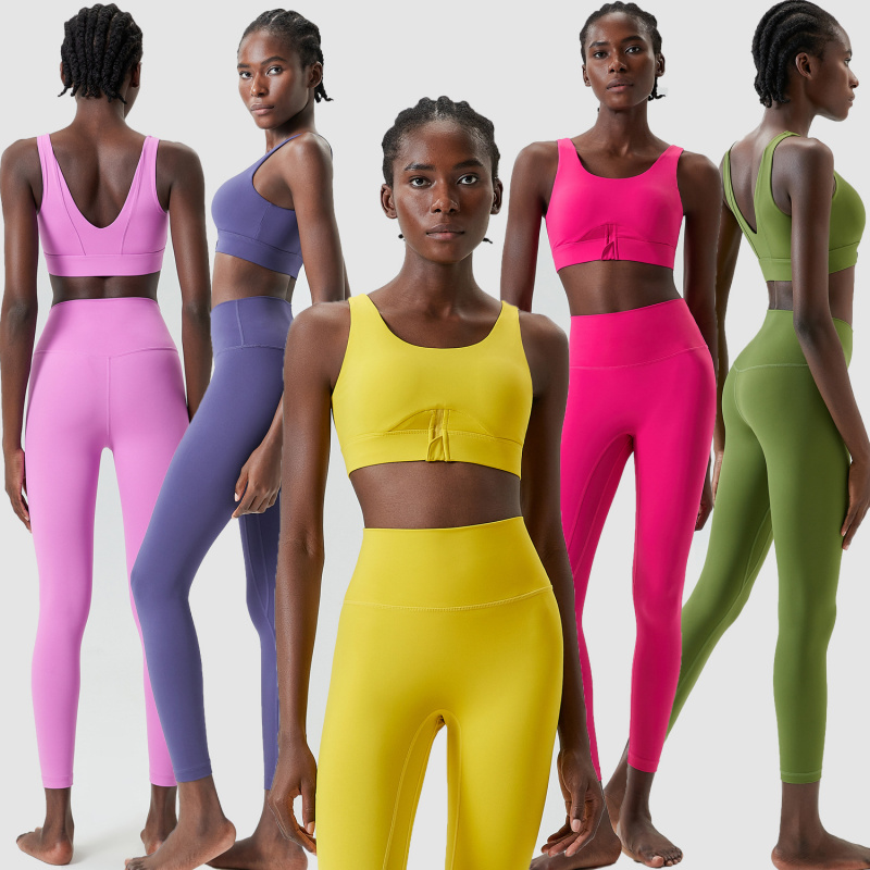 Yoga Fitness Outfit - Two Pieces Set Zipper Yoga Sport