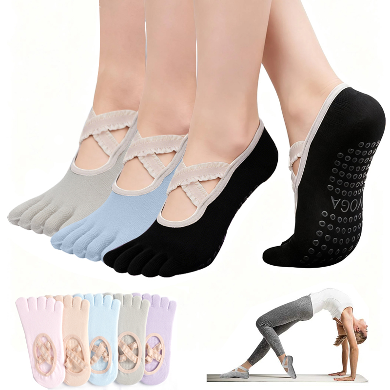 Yoga Dance & Fitness Center Llc - Ladies Non-Slip Pilates Socks Woman Lace