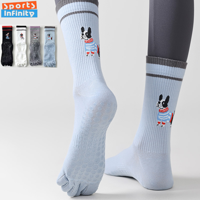 Yoga Dance & Fitness Center Llc - Cute Dog Print Yoga Socks Anti