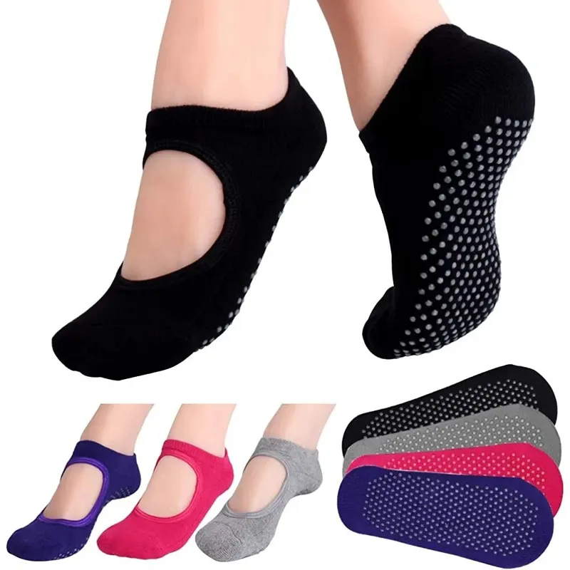 Yoga Dance & Fitness Center Llc - Backless Non-slip Fitness Yoga Socks Cotton