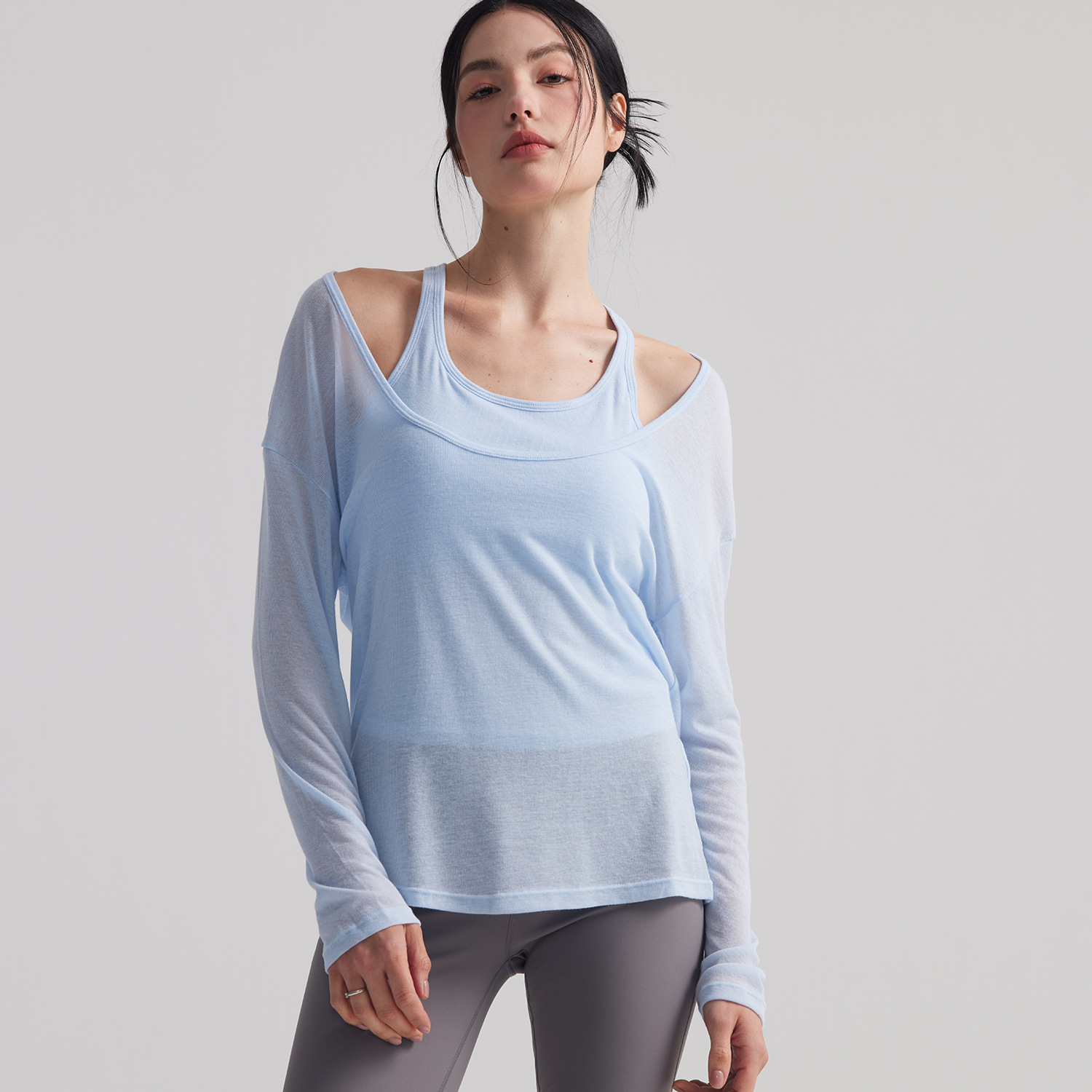 Women Loose Semi Sheer Long Sl - огляд і ціна Yoga Fitness Outfit